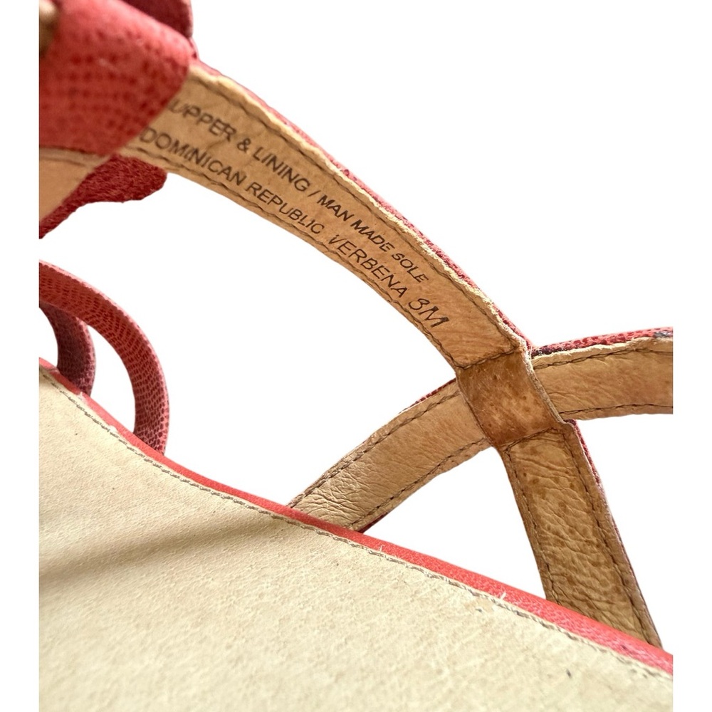 Nurture Verbena Red Leather Floral Wedge Sandals Womens Size 8M - Picture 10 of 10